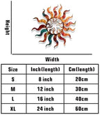 Sun Metal Wall Art Rustic Steel Plaque Colorful Celestial Decor for Garden Patio Porch Living Room Indoor Outdoor Hanging Ornament Home Sculptures (16 Inch) - Image 6