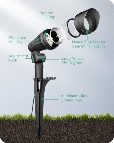 EDISHINE Low Voltage Spotlight,Aluminum Housing Outdoor Lighting ACDC 240LM - Image 3