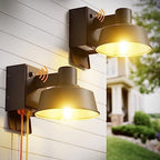 Ehaho Porch Lights with Outlet for Front Door, Dusk to Dawn, IP65 (2 PCS) by Ehaho