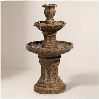 Tuscan Garden 41 1/2" Dark Stone Finish Traditional Tiered Outdoor Fountain - Image 2