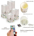 Wood Print Dragonfly Flameless Candles with Remote Timer Flickering LED Pillar Candles Color Changing Set of 4 Battery Operated Candles Indoor Outdoor Home Table Beach Wedding Decoration - Image 3