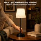 Rechargeable Cordless Table Lamp, Battery Operated Bedside Lamp, Black - Image 2