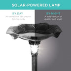 Best Choice Products Bird Bath W/Solar Light & Planter - Black - Image 2