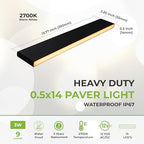 LUMENGY Paver Light Slim 0.5x14 Inch(0.55x13.77) 2700K Warm White, Glare-Free Linear Lighting for Driveways, Walkways and Paver Borders, 12V Hardwired, IP67 Waterproof, Drive-Over Rated - Image 2