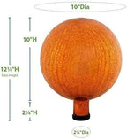 10-inch Mandarin Glass Gazing Globe Mirror Polished Reflective Garden Sphere Outdoor Yard Ornament Weather-Resistant Decorative Lawn Patio Accent for Landscaping and Home Decor - Image 2