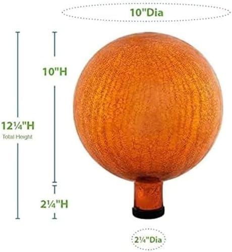 10-inch Mandarin Glass Gazing Globe Mirror Polished Reflective Garden Sphere Outdoor Yard Ornament Weather-Resistant Decorative Lawn Patio Accent for Landscaping and Home Decor - Image 2