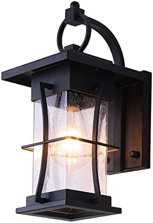 Nordic Outdoor Wall Lantern Waterproof Sconce Lighting Fixture Wall Mounted Lighting with Glass Shades Vintage Kerosene Style Wall Lamp for Porch Creative Cafe Balcony Patio by QIVGXBO