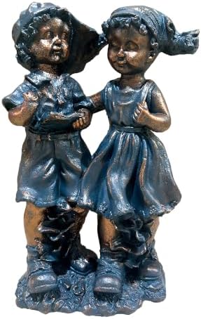 15.55'' Magnesium Oxide Boy Girl Statues Garden Lawn Ornaments Outdoor - Image 4