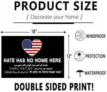 Yard Sign with H-Frame Stakes Hate Has No Home Here UV and Weather Resistant Corrugated Plastic Sign 2-Sided Print for Patio Garden Outdoor Indoor Decor 18"X12" - Image 2