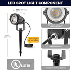L LOHAS LED 5W Low Voltage Landscape Lighting, 12V 24V Outdoor Spot Lights with Connectors, IP66 Waterproof 3000K Warm White Uplight Spotlights for Yard, Garden, Pathway, House (4 Pack) - Image 5