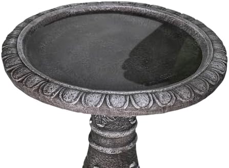 24.4" H Concrete Bird Bath for Outdoors - 24.4" H * 20" Φ Bird Bath for Outside, Classical Birdbath Patio Decor - Image 6