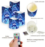 Snowman LED Flameless Candles Set of 4 - Image 3