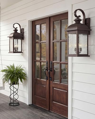 FEMILA 26" Outdoor Wall Sconce, Large Exterior Lighting Fixtures, 3-Light Outdoor Wall Lantern Porch Lights for Patio, Garage, Doorway, ORB Finish, E12 Base, 4FD54B-L ORB-WP - Image 7