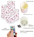 Love Pattern Flameless Candles Battery Operated Candles with Remote Control and Timers Color Changing Valentines Day Decorations LED Pillar Candles Set of 4 Valentines Day Gifts - Image 3