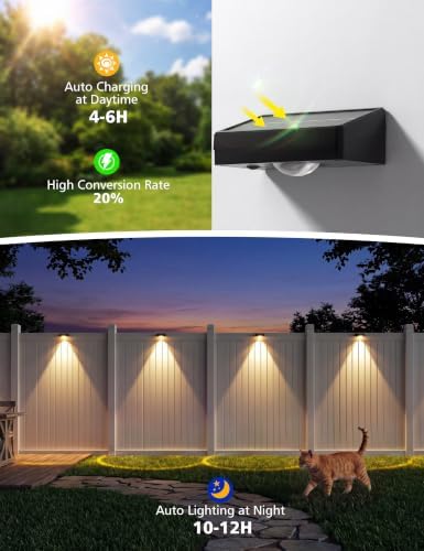 VOLISUN Solar Fence Lights with Remote Control, 12 Pack Vinyl Solar Lights - Image 3