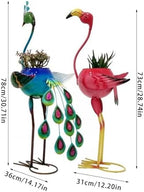 hejhncii Garden Statues Flamingos Planter Sculptures Metal Yard Art Bird Art Outdoor Backyard Decors Lawns Porch Ornaments Outdoor Garden Planter - Image 3