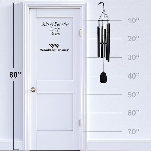 Woodstock Wind Chimes for Outside, Outdoor Decor, Garden and Patio Decor, Front Porch Decor (44") Decorative Wind Chimes Bells of Paradise Wind Chime Large Size Black (BPLK) - Image 3
