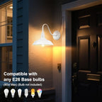 10 Inch Dome Outdoor Gooseneck Barn Light Fixture White Exterior Barn Wall Lantern, Farmhouse Porch Outside Wall Mount Lighting, Waterproof Outdoor Coach Wall Sconce for Garage, Patio - Image 6
