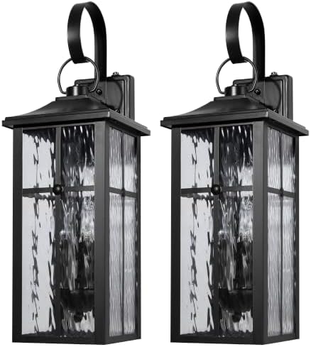 2 Pack Dusk to Dawn Outdoor Wall Lights, 23.9" Black - Image 7