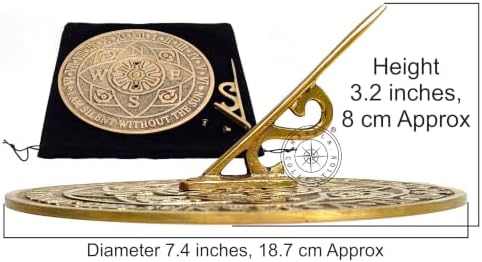 Solid Brass Sundial Clock for Garden Yard Outdoor | Handmade Shiny Brass Garden Sundial With Velvet Case Perfect for Beloved Ones | Home Decor Gift or Present Idea for Couples, Parents & Grandparents - Image 5