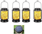 Mlambert 4 Pack Solar Hanging Mason Jar Lights with Stakes Bundle with 1 Pack Solar Mason Jar Lights Lid (No Jars) by Mlambert
