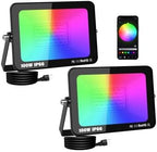 100W RGB LED FloodLights,10000LM APP‑Controlled Outdoor Light,2‑Pack by YOJZMA