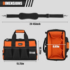 UUP 15" Heavy Duty Tool Bag, 16-Pocket Tool Box Organizer Orange - Image 2