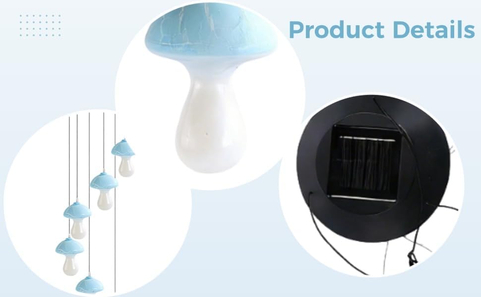 Christmas Garden Decoration: Mushroom Solar Wind Chime Light, 35 In/89 Cm Color Changing Outdoor Decor, Cute Design Gift For Patio - Image 7