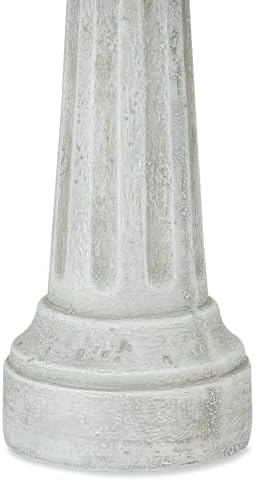 Christopher Knight Home Daisy 22.28'' H Bird Bath for Outside, Pedestal Bird Baths Bowl with Fluted Design, Polyresin Bird Bath with Classic Style Design for Garden Decor & Bird Attraction, White - Image 5