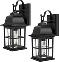 TOBUSA 2-Pack Outdoor Light Fixtures, 100% Aluminium Waterproof Exterior Wall Lantern, Anti-Rust Outside Black Wall Sconce Porch Lights for House Garage, Doorway, Bulbs Not Included by TOBUSA