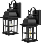 TOBUSA 2-Pack Outdoor Light Fixtures, 100% Aluminium Waterproof Exterior Wall Lantern, Anti-Rust Outside Black Wall Sconce Porch Lights for House Garage, Doorway, Bulbs Not Included by TOBUSA
