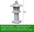 Natural Granite Stone Lantern, Japanese Garden Pagoda, Handcrafted Traditional Stone Lantern, Suitable for Garden, Patio, Zen Landscape Decor (Height 25 x Width 10 inches) - Image 7