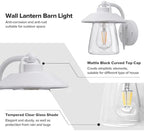 LUTEC 2 Pack Outdoor Indoor Wall Lantern, Farmhouse Barn Wall Sconce Lighting Fixture,Aluminum Anti-Rust Wall Mount Light, Waterproof Wall lamp with Clear Glass for Porch, Exterior, Patio-White - Image 3
