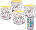 Hummingbird Sunflower Pattern 4 Pcs Flickering Flameless Candles with Remote Timer LED Pillar Candle Tealights Long Lasting for Indoor Outdoor Coastal Home Decor by Unknown