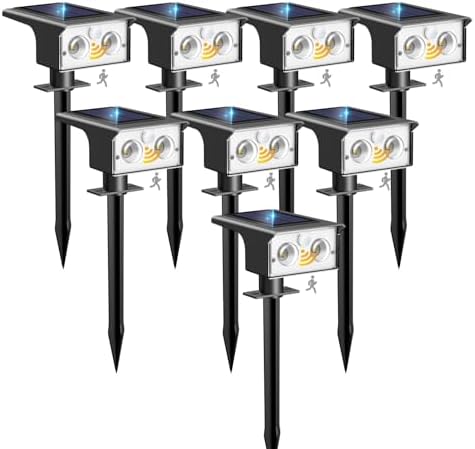 btfarm 8 Pack Solar Lights Outdoor Waterproof, Motion Sensor Outdoor Lights by btfarmdecorativelighting