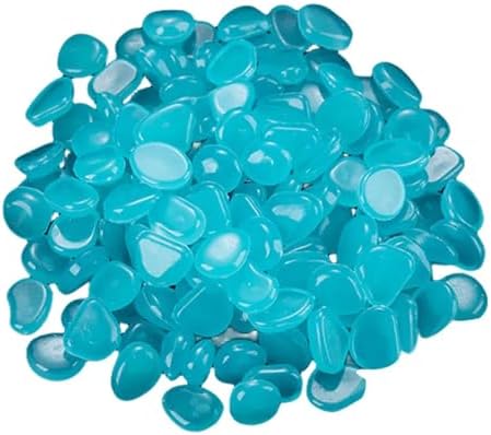 Glow in The Dark Pebbles 200 Pcs Glow in The Dark Garden Pebbles Stones Rocks for Yard and Walkways Decor Fairy DIY Decorative Luminous(Blue) by Unknown