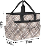 St Patricks Plaid Garden Tool Bag Tote for Men Women Multiple Pockets Wide Mouth Heavy Duty Waterproof Tool Organizer Bag for Outdoor Lawn Yard Portable Gardening Storage With Elasticbands - Image 2