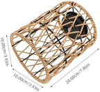 Rattan Woven Solar Outdoor Lantern with Handle for Porch Garden - Image 2