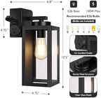 BesLowe Porch Lights with Outlet, Modern Outdoor Wall Light Fixtures, Black - Image 5
