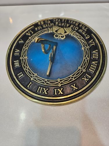 Brass Sundial Grow Old with Me Garden Sundial – 10 Inch Antique Brass Celtic Claddagh Sundial, Engraved Roman Numeral Outdoor Garden Decor, Anniversary, Wedding & Housewarming Gift - Image 4