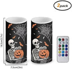 Spider Web Flameless Candles Battery Operated Candles with Timer Remote Control LED Pillar Lights for Trick or Treat Party Decoration LED Real Wax Flameless Lights - Image 2