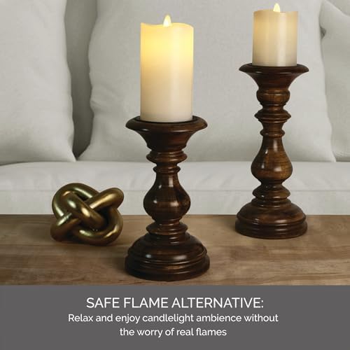 Mikasa LED Wax Pillar Candle, 3 x 6 Inch White Flameless Candle with Dancing Flame Effect, 5-Hour Timer, Battery Operated Candle for Home Decor and Table Decor - Image 4