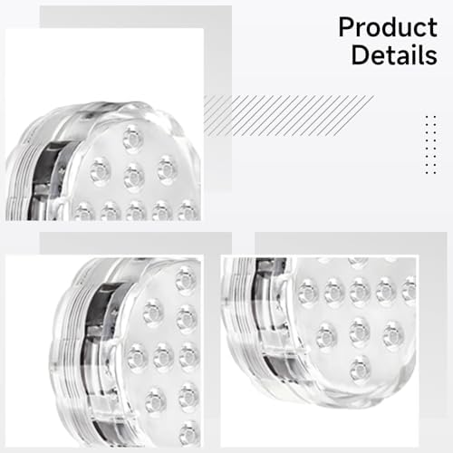 4 Pcs LED Submersible Lights with App and Remote Control, RGB Color Changing Waterproof Underwater Pool Lights, 10-LED Bathtub Lights, Wireless Battery Operated Bathroom Lights for Fish Tank, Pond - Image 6