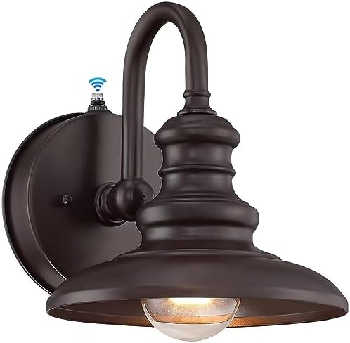 LONEDRUID Dusk to Dawn Sensor Outdoor Gooseneck Barn Light Fixture Brown by LONEDRUID