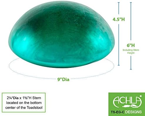 Achla Designs Glass Toadstool Mushroom Gazing Ball, Emerald Green - Image 3