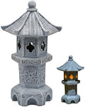 Pagoda Garden Statue, Resin Solar Japanese Pagoda Lantern, Decorative Zen Garden Landscape for Yard Patio Lawn, Style4, Statue by Unknown