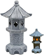 Pagoda Garden Statue, Resin Solar Japanese Pagoda Lantern, Decorative Zen Garden Landscape for Yard Patio Lawn, Style4, Statue by Unknown