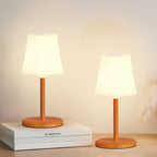 2 Pack Cordless Shower Lamp IP54 Waterproof Outdoor Rechargeable Table Lamp 4000mah Battery Operated Lamps Touch Dimmable RGB Lamp for Bathroom Kitchen Restaurant Patio Camping, Wood Grain by Ainostone