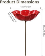 Metal Flower Garden Stakes with Bee Bath & Bird Water Bowl,Watering Station,Hummingbird Bath Cup for Outdoor Yard Decor (6PC) - Image 7