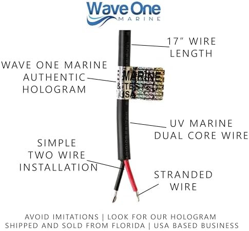 Wave One Marine Dual Color 9" LED Exterior Porch Patio Angle Light | 12v Volt 2400 Lumen Fixture Replacement Lighting RVs Boat Travel Trailer Camper RV Awning Outdoor (White Housing, White | Blue) - Image 4